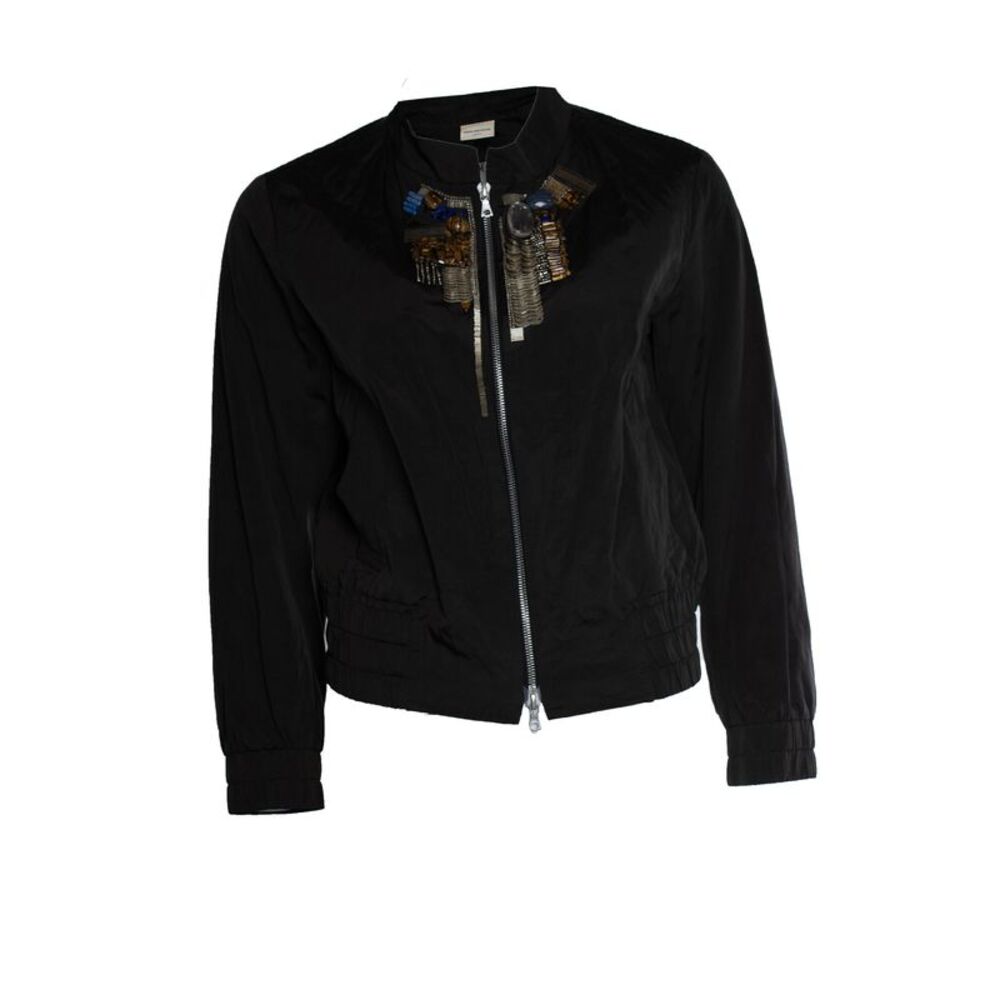 Dries van Noten, black embellished bomber jacket